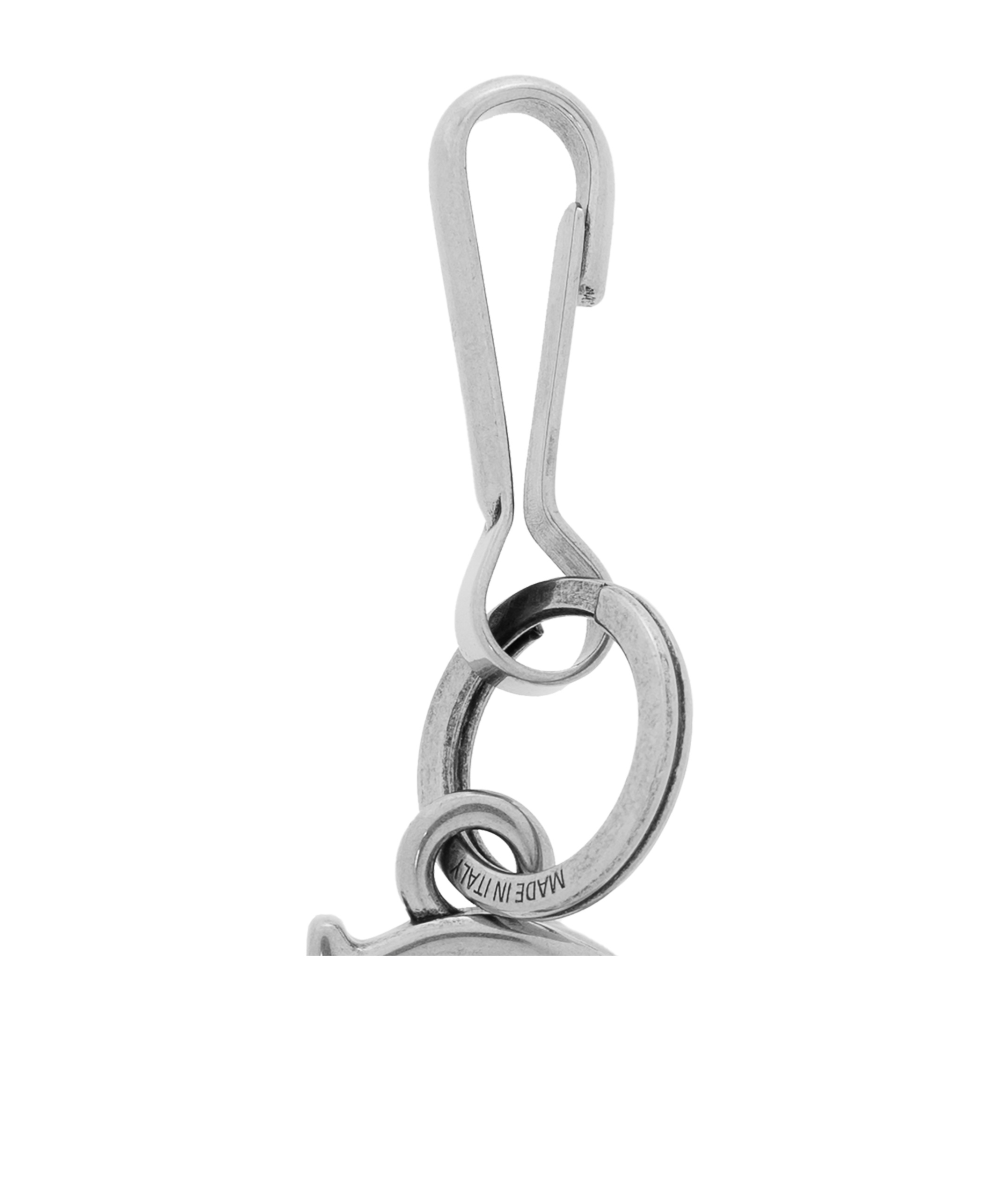 Balenciaga Letter-charm Keyring In Gray