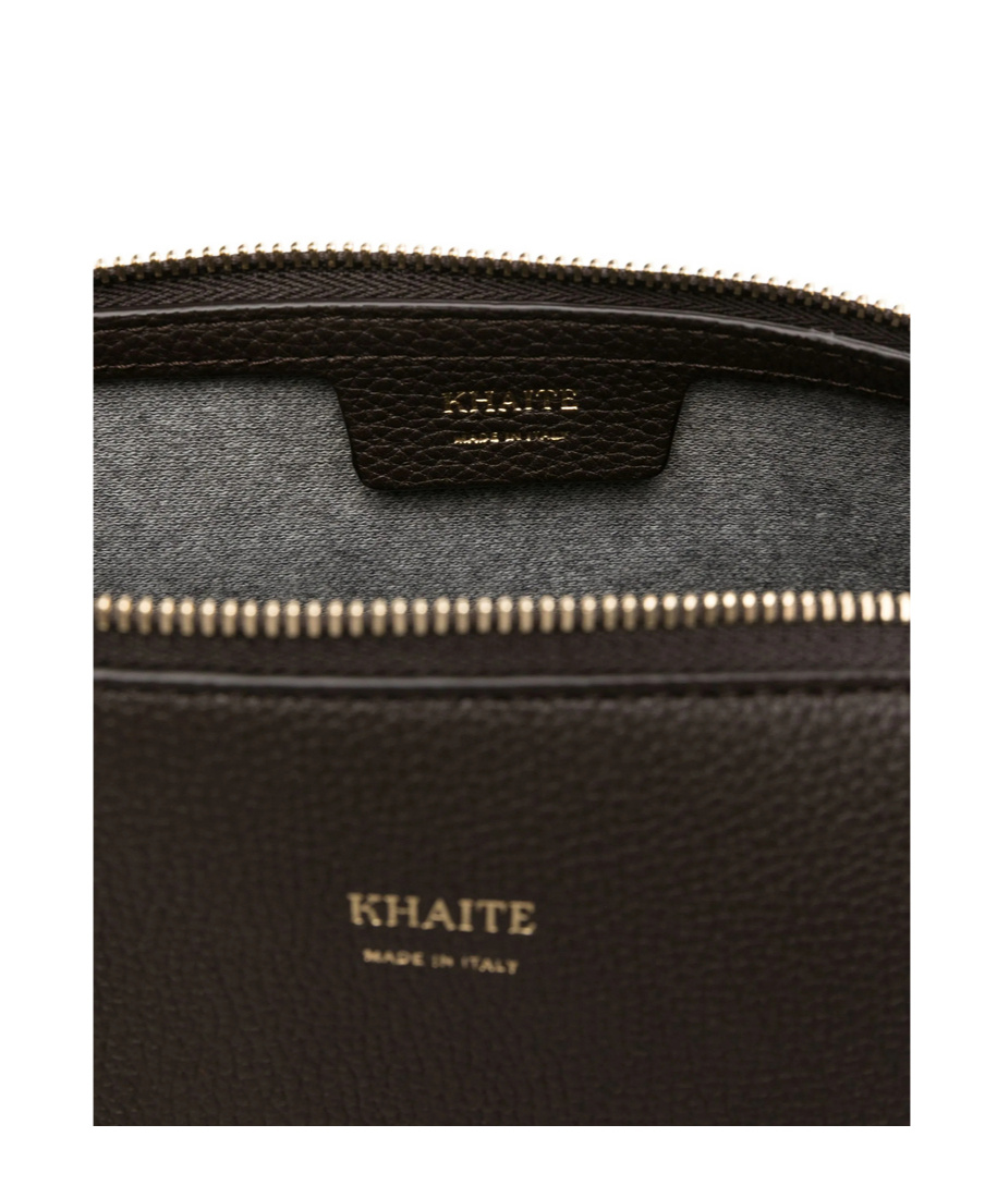 Khaite Lina Zip-top Leather Shoulder Bag In Brown