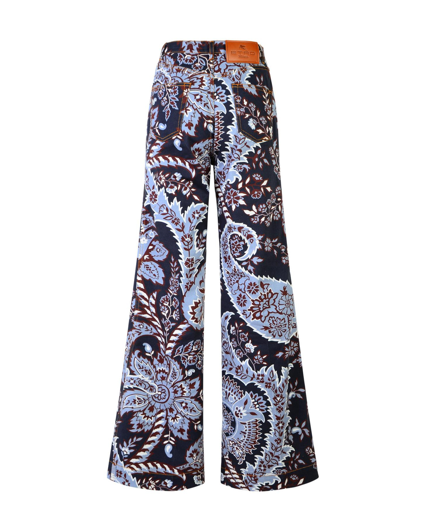 Shop Etro Floral-printed Logo Patch Trousers In Black