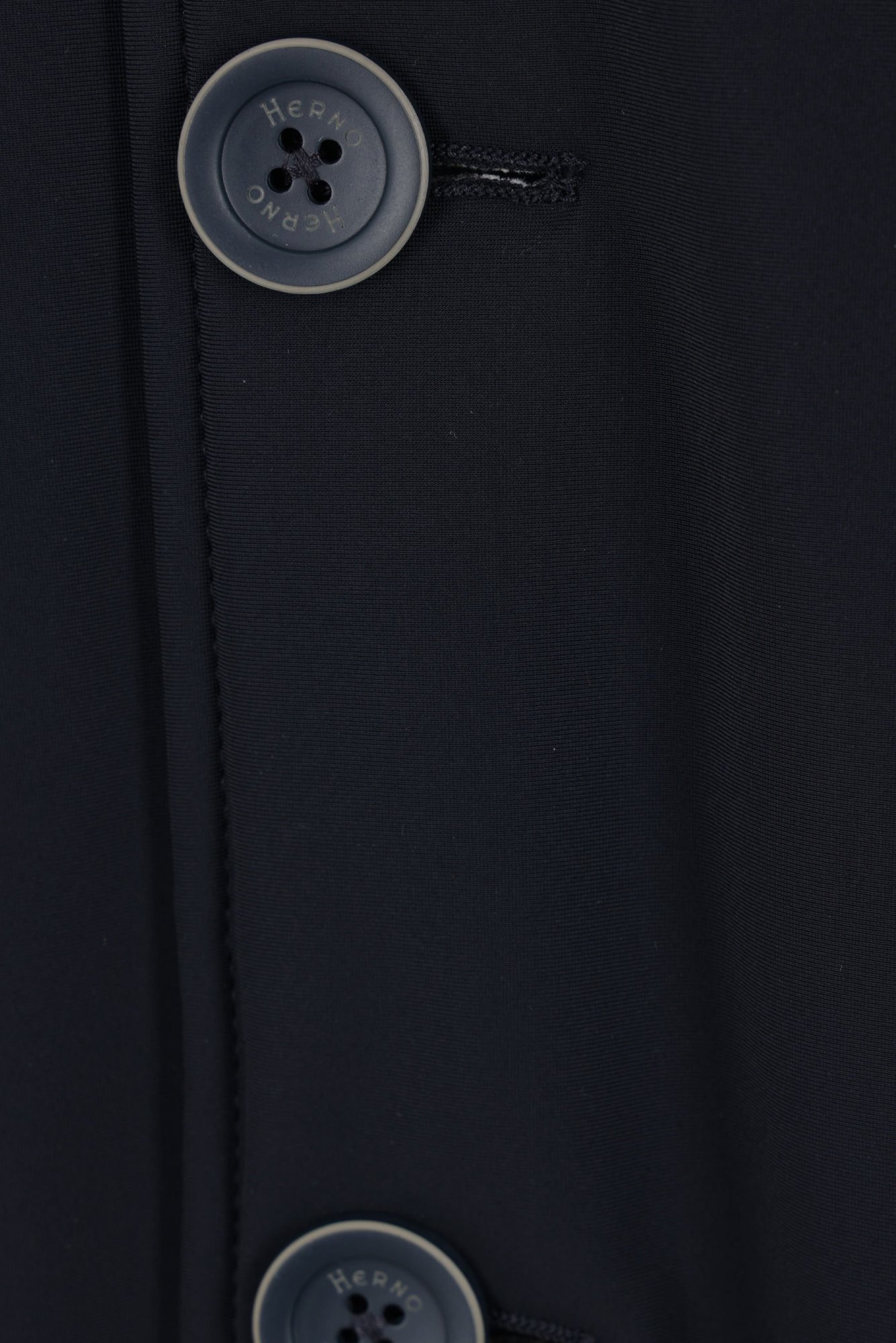 Herno Medium-length Structured Coat With Button-up Front In Black