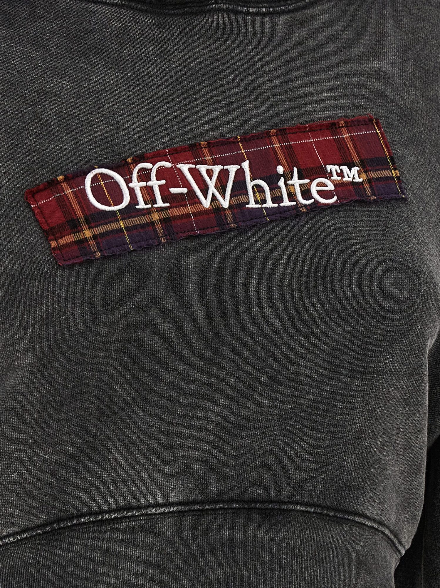 Off-white Check Flan Bookish Sweatshirt Gray In Brown