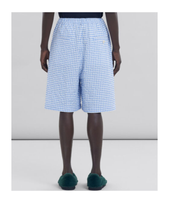 Marni Vichy Bermuda Shorts Bermuda And Short Light Blue In Blue