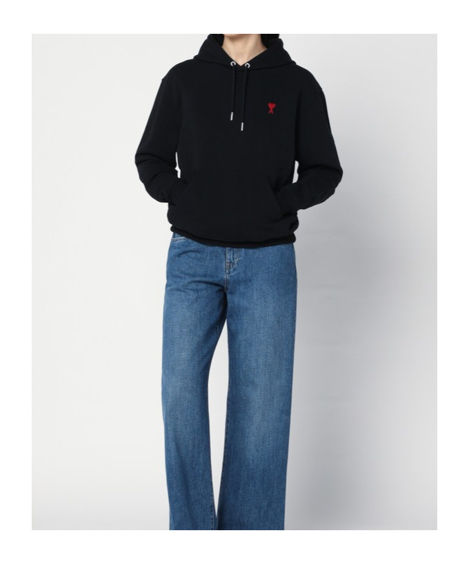 AMI ALEXANDRE MATTIUSSI LONG-SLEEVED HOODED SWEATSHIRT 