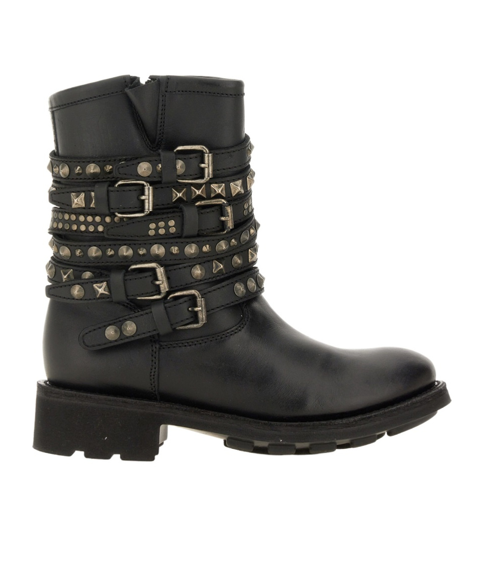 Ash Rivet-decorated Short Boots In Black