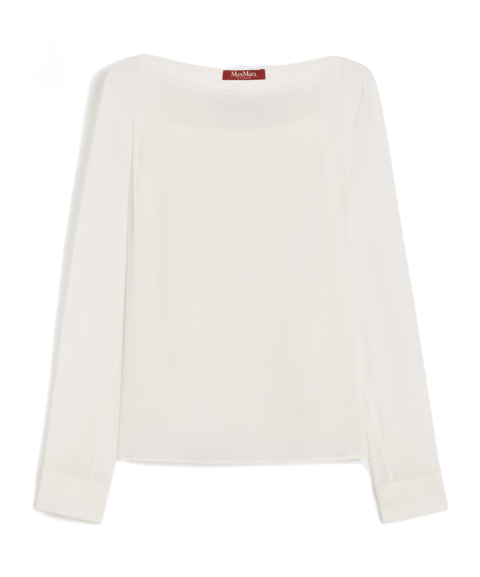 Max Mara Silk Georgette Blouse In White
