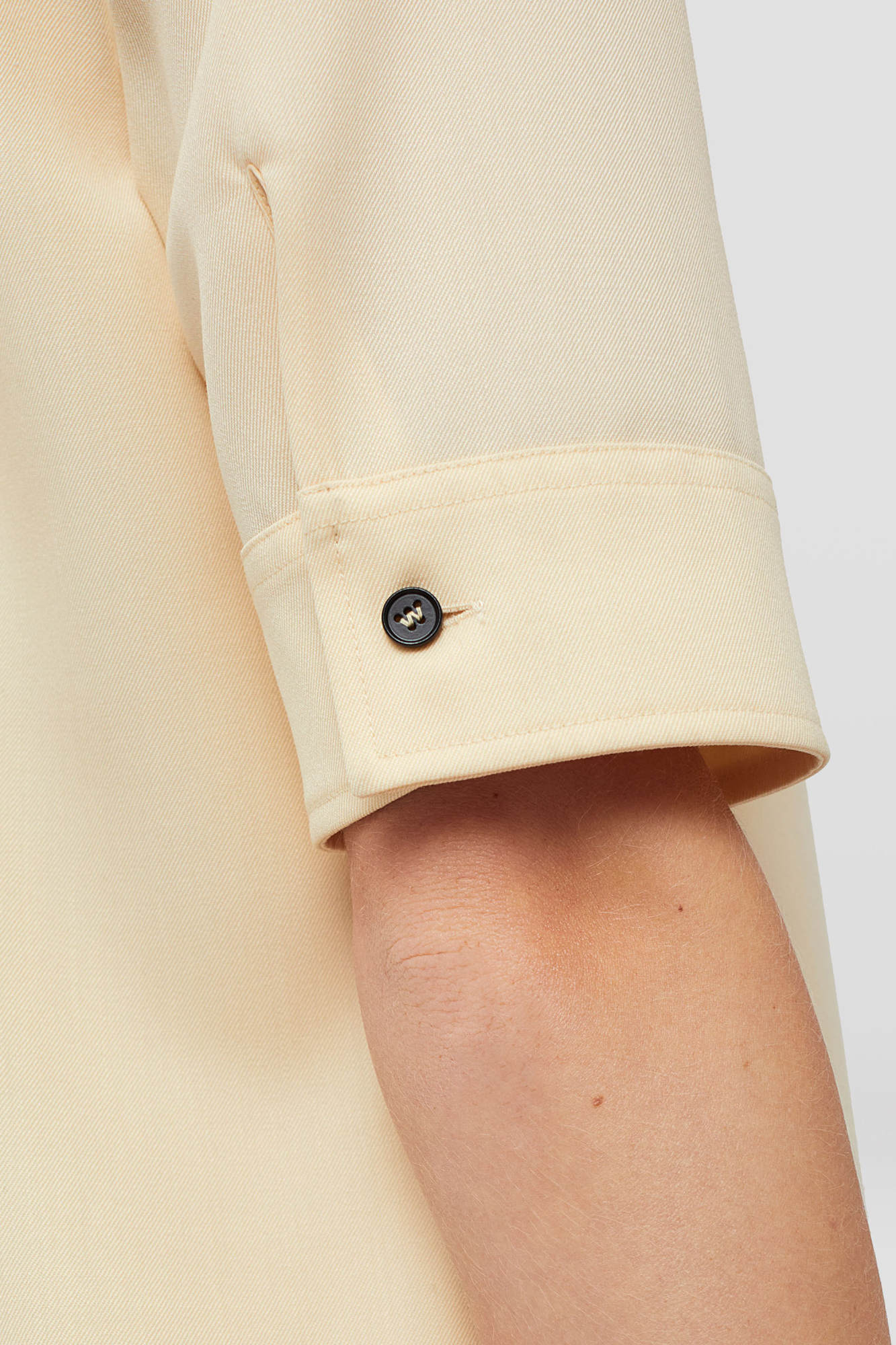 Jil Sander Wool Gabardine Long Shirt In Nude