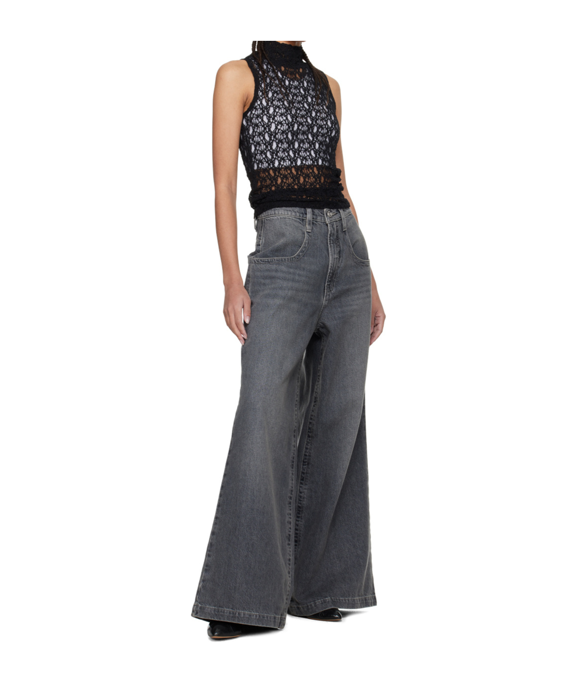 Frame Stretch Mesh Vest In Black