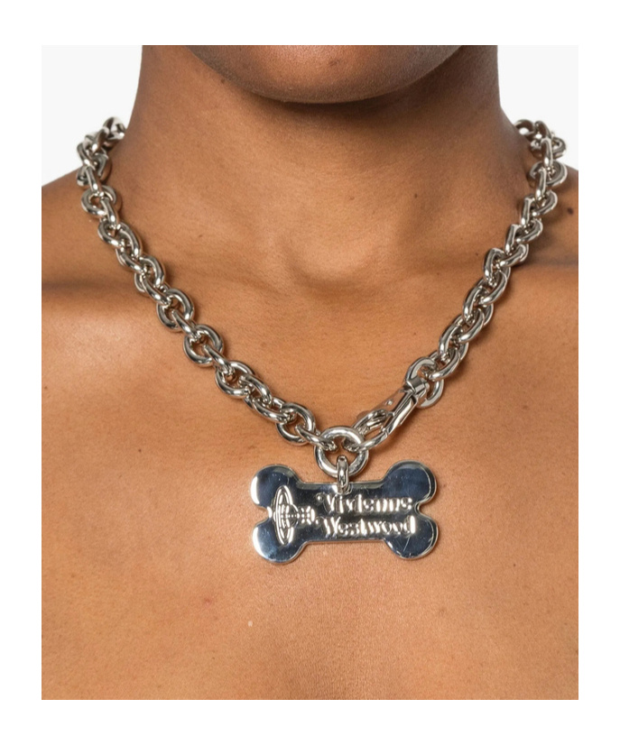 Vivienne Westwood Bone Pendant Necklace In Silver