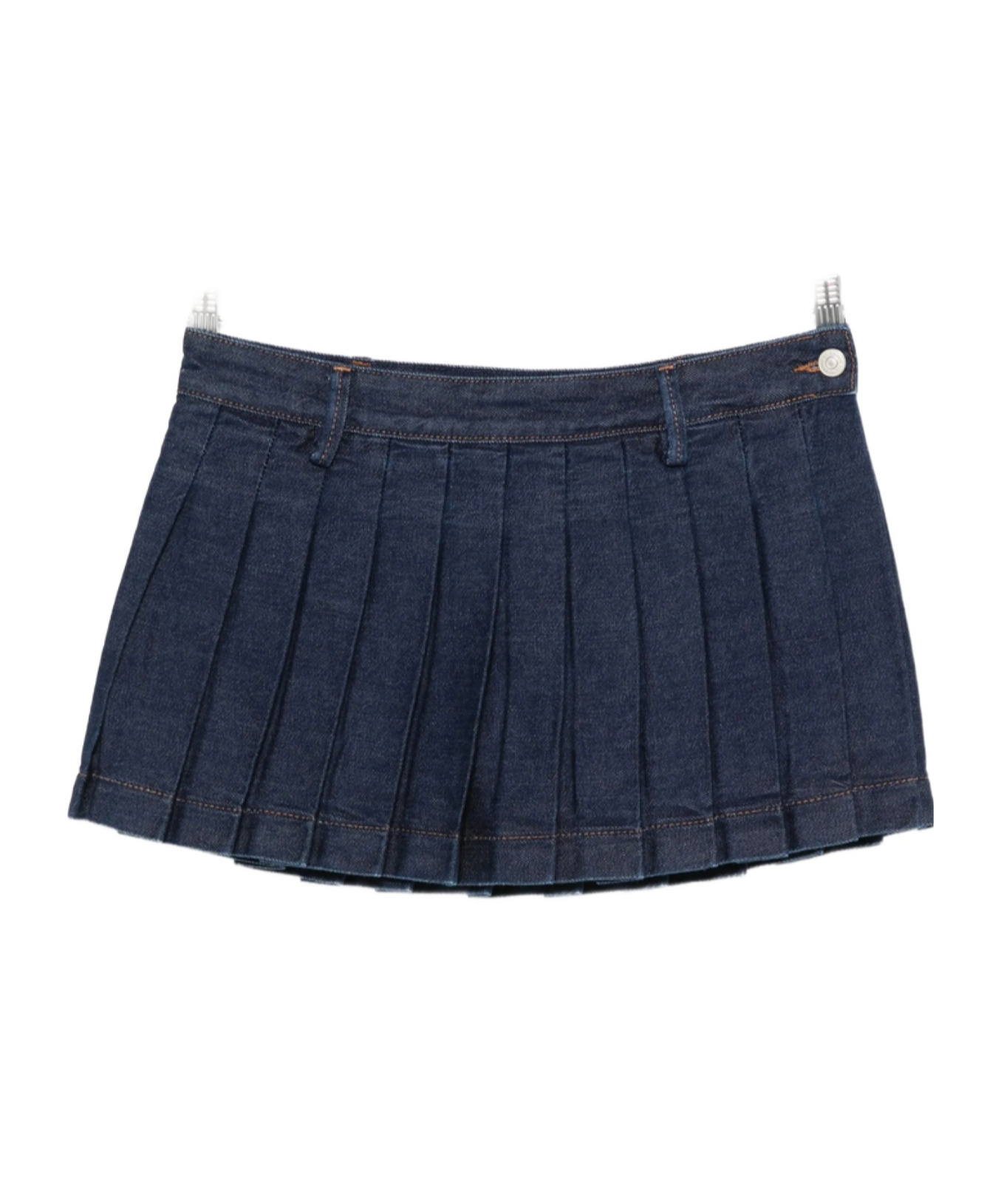 7 For All Mankind Pleated Half-length Skirt In Blue