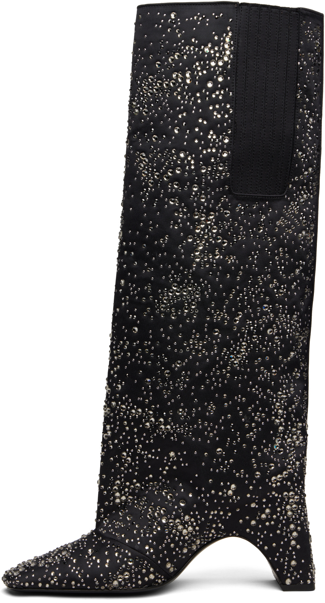 Coperni Crystal-embellished Bridge Tall Boots In Black