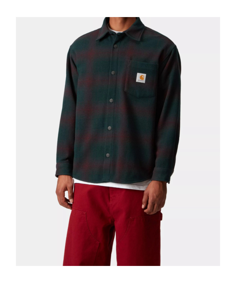Carhartt Long Sleeve Plaid Shirt With Chest Pocket In Blue