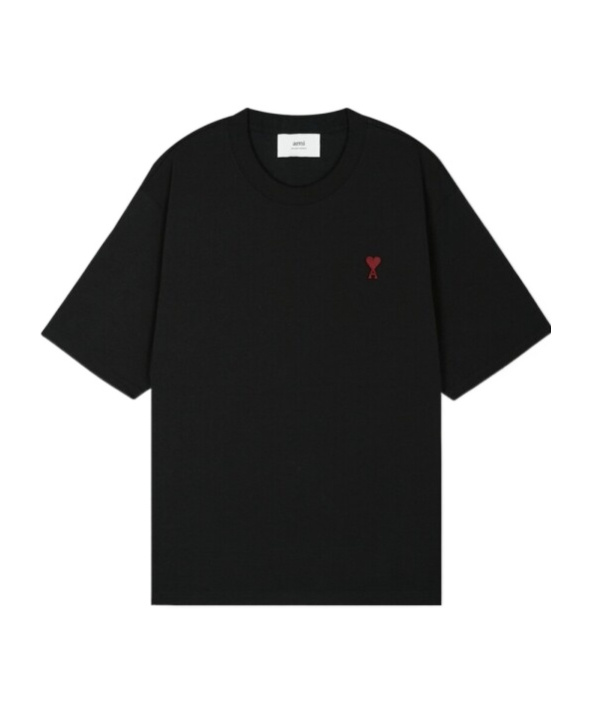 Ami Alexandre Mattiussi Ami Paris Black Ami De Coeur T Shirt In Black