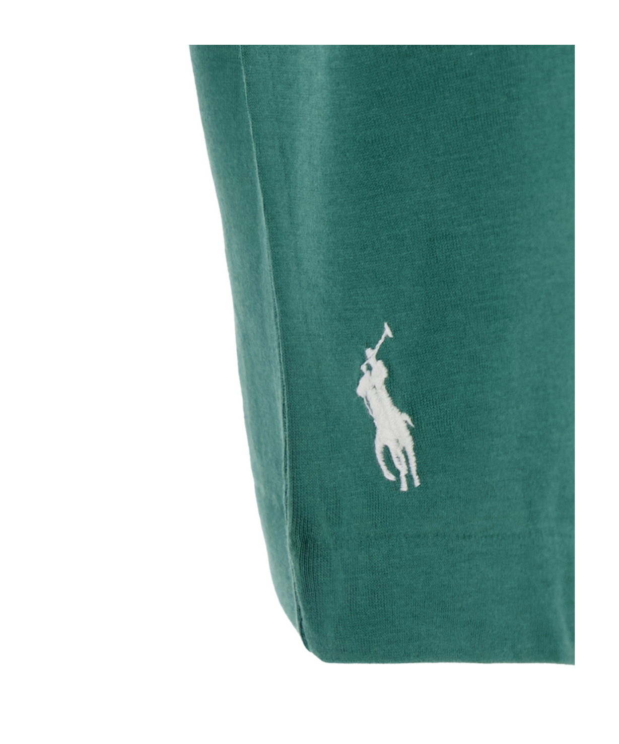 Polo Ralph Lauren Green Crewneck T-shirt With Logo Lettering On The Fornt And Pony Embroidery On The Front