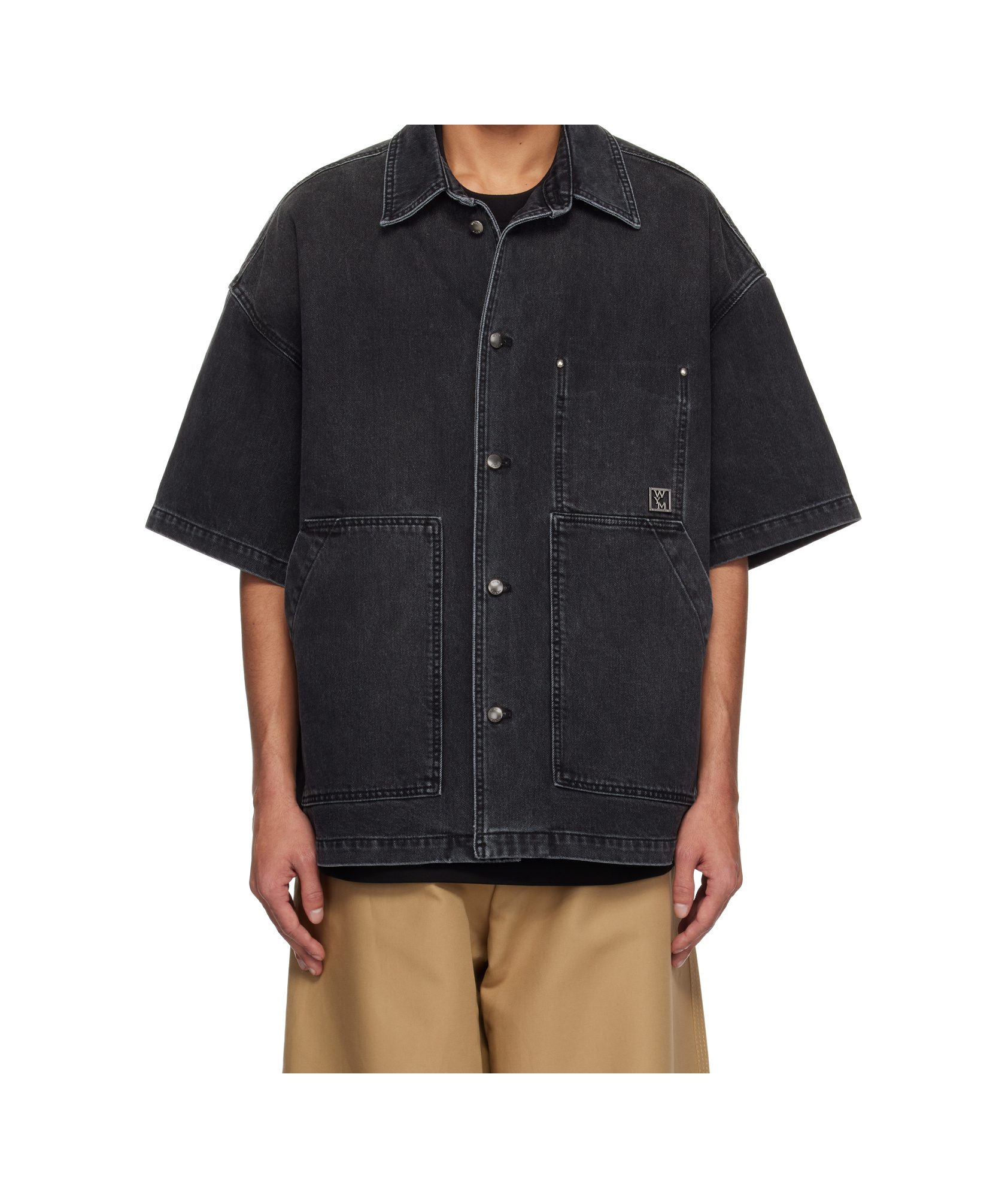 Wooyoungmi Black Faded Denim Shirt In Black