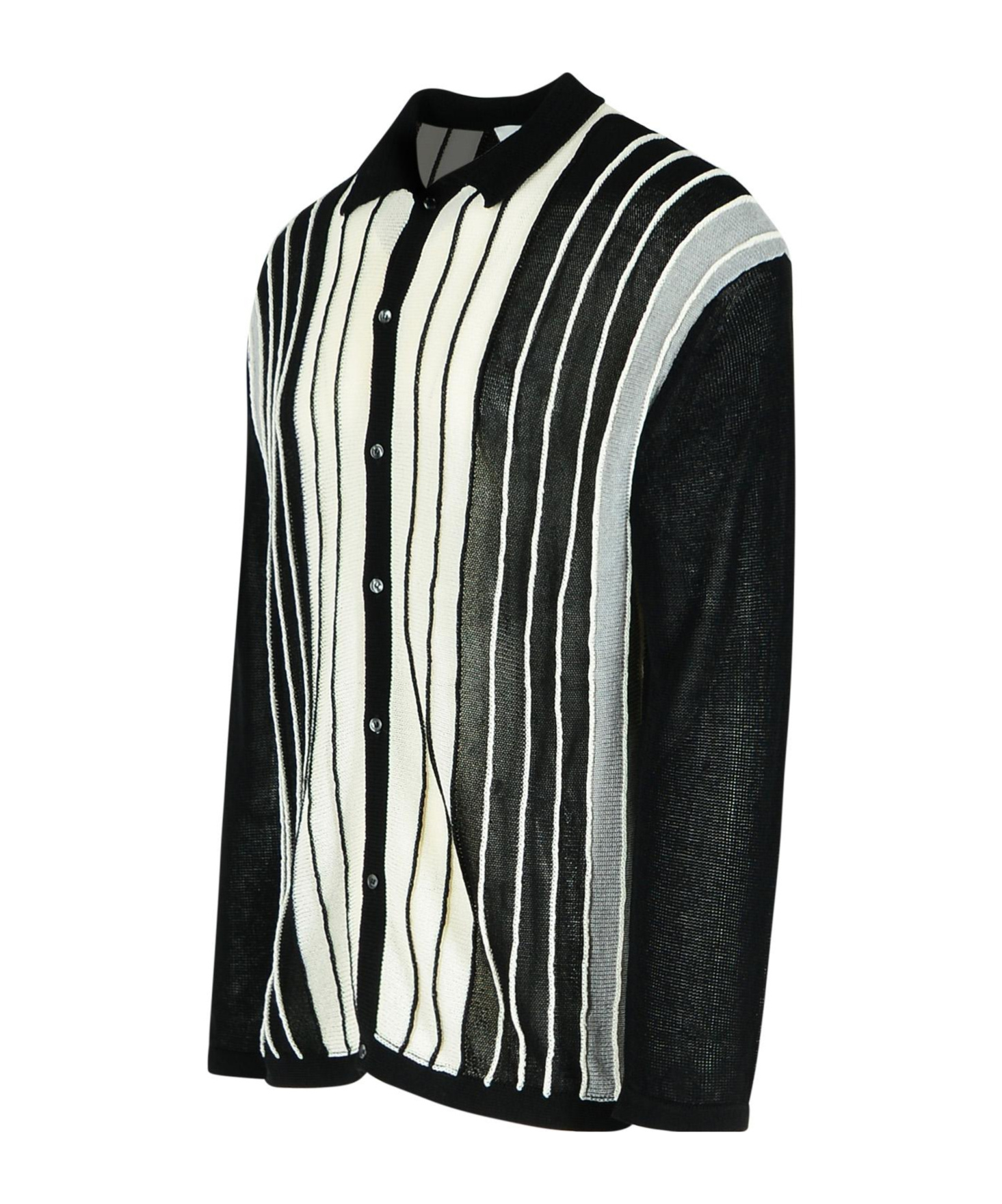 Laneus Viscose Blend Sweater Striped Pattern In Black