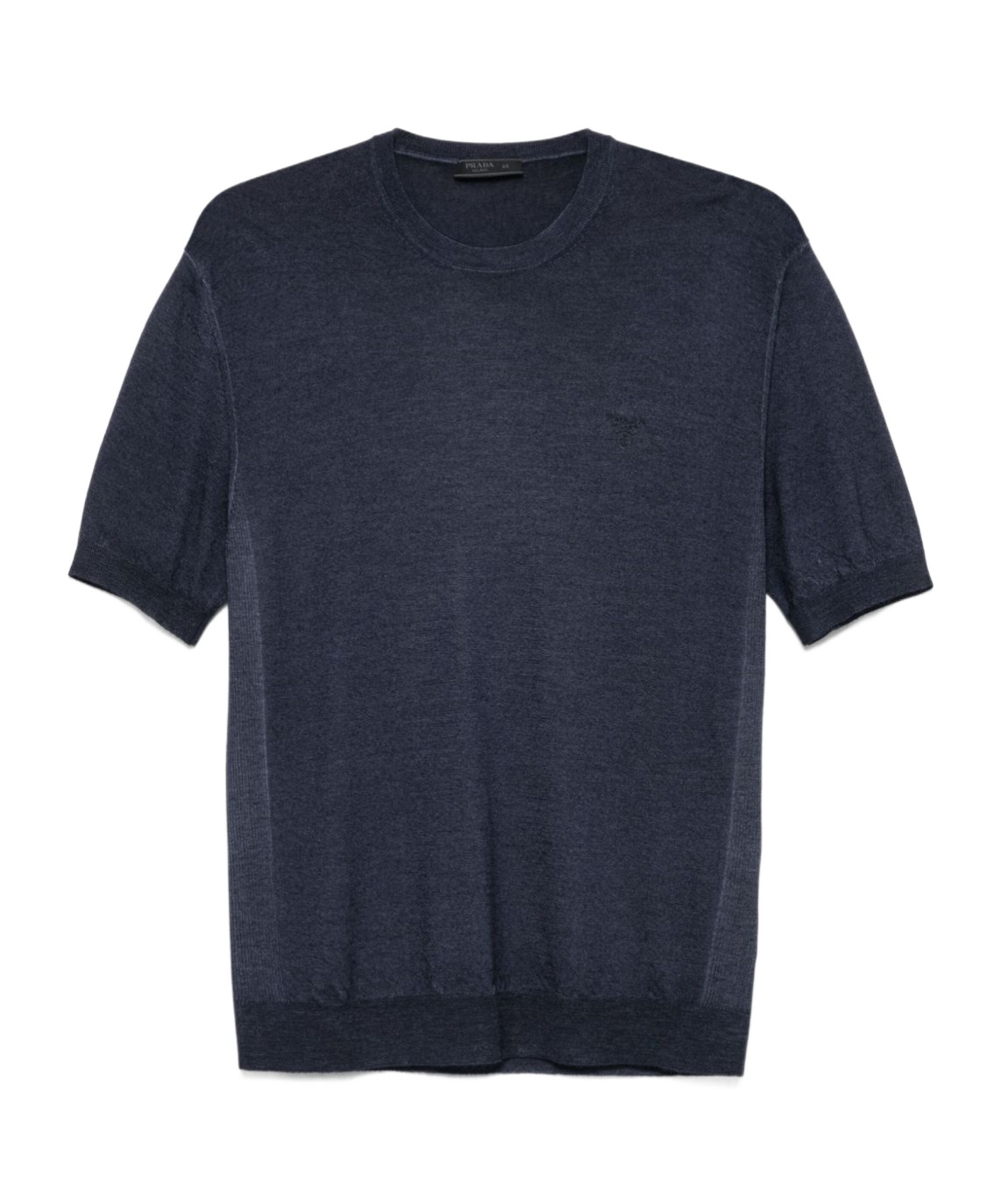 Prada Short-sleeve Wool Jumper In Blue