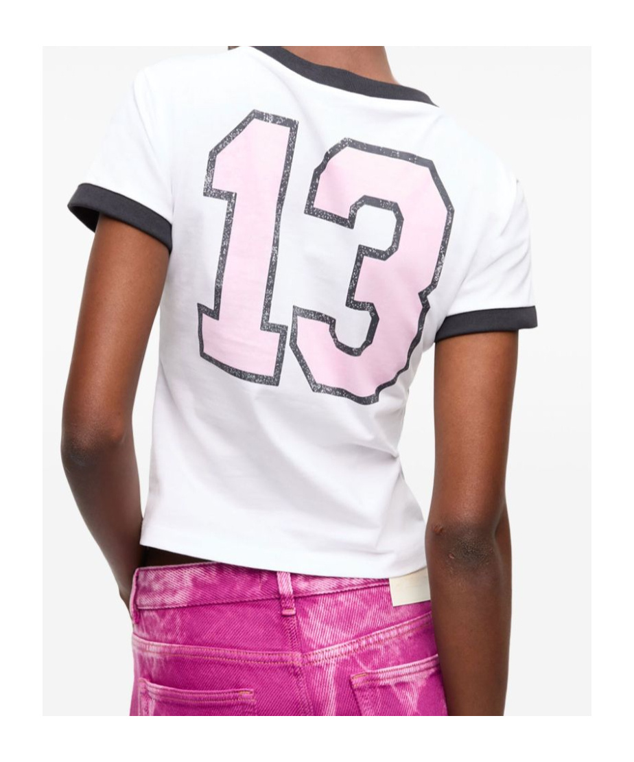 Ganni White T-shirt With Lettering Logo And Front And Back Print In Cotton Woman In White
