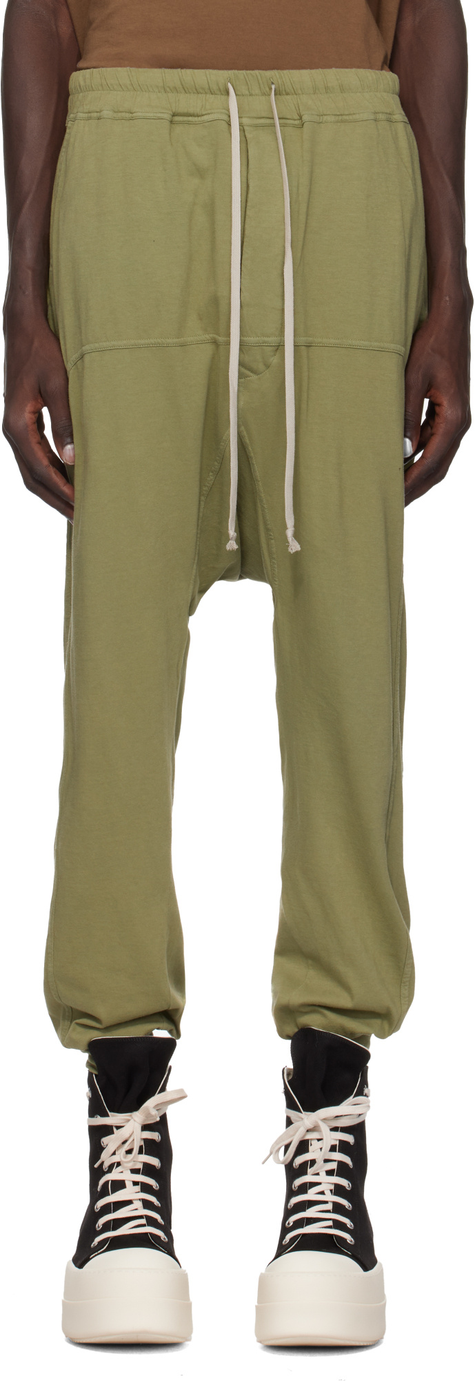 Rick Owens Drkshdw Drawstring Casual Pants In Green