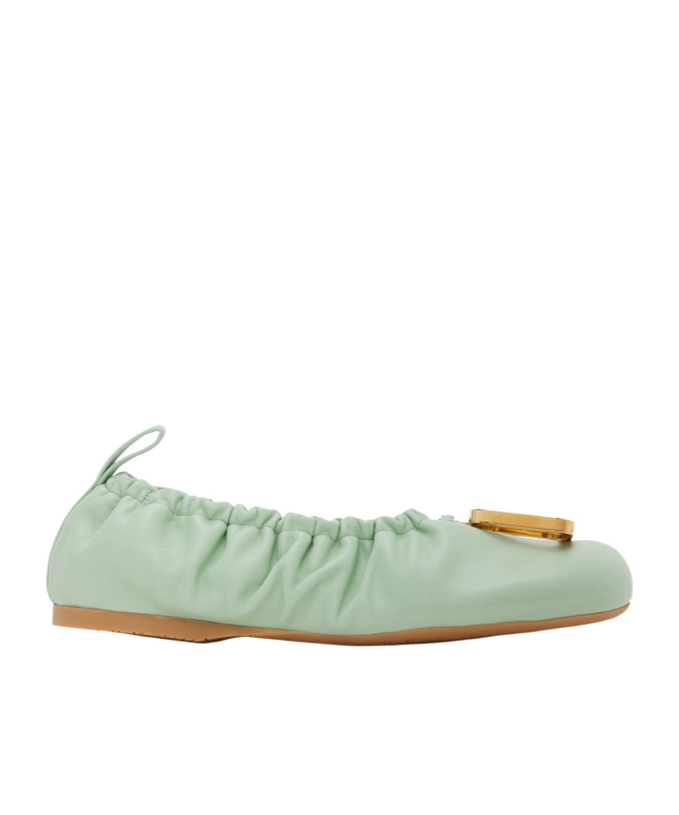 Jw Anderson Green Jwa Puller Leather Ballerina Flats In Gray