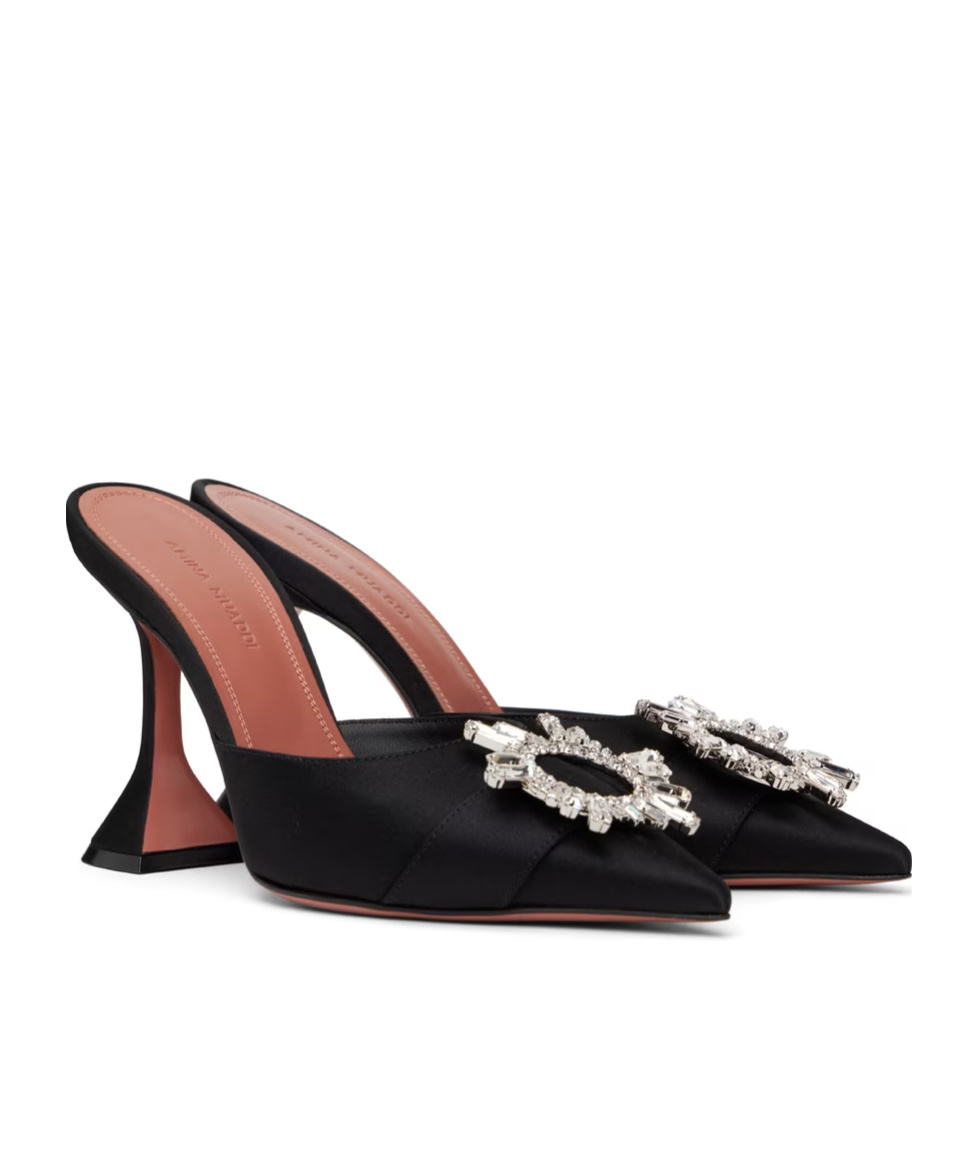 Amina Muaddi Rosie 95mm Crystal-embellished Pumps In Black