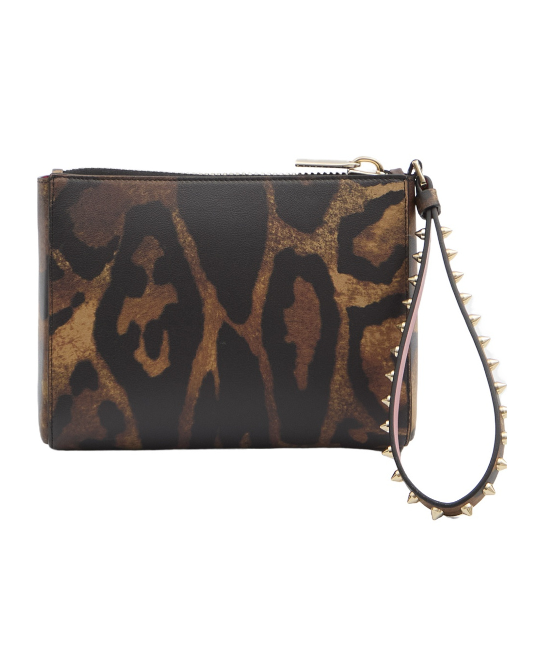 Christian Louboutin Cabata Leopard-print Stud-embellished Mini Bag In Black