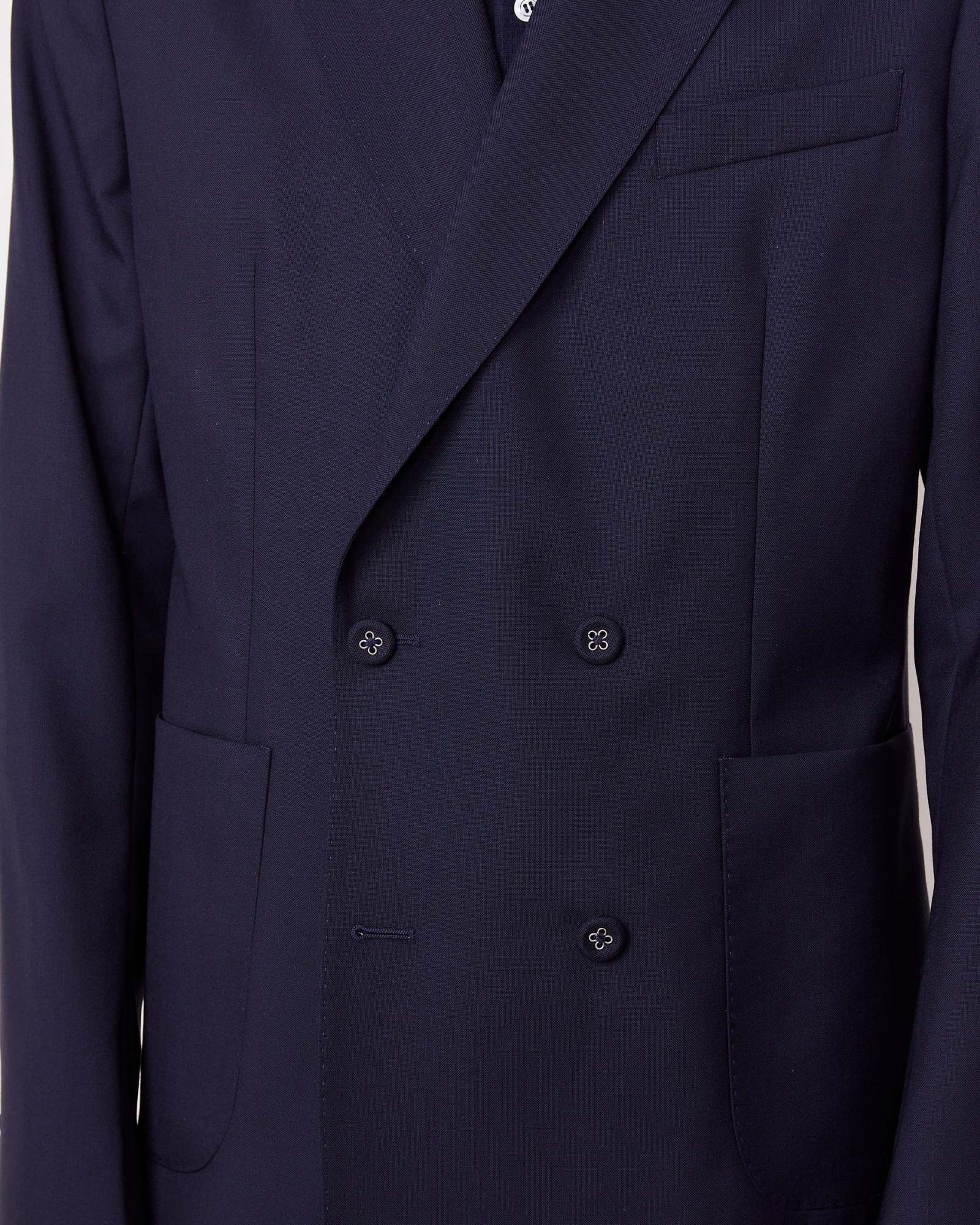 Officine Generale Double Breasted Four Buttons Jacket In Dark Navy