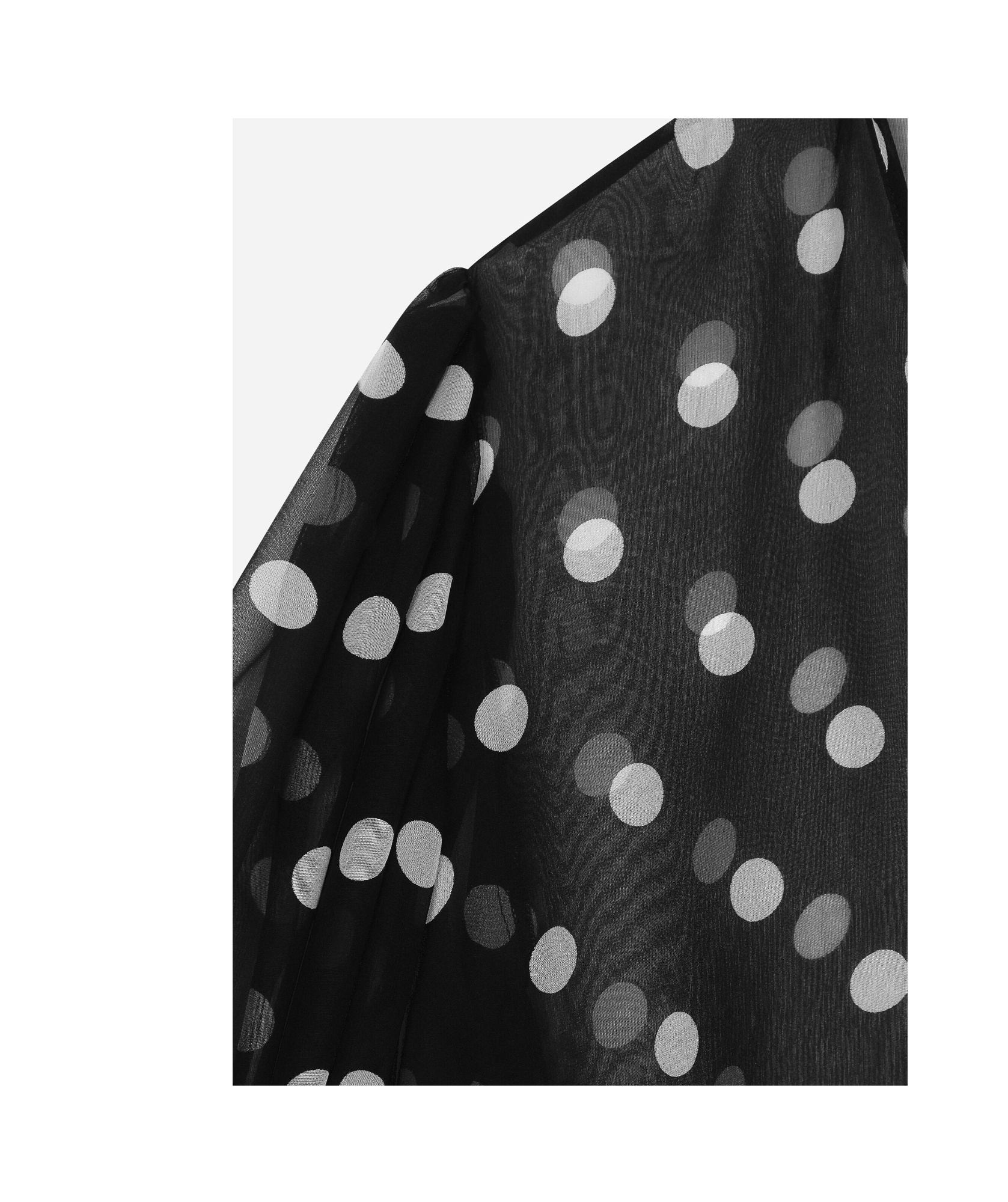 Dolce & Gabbana Polka-dot Chiffon Pussy-bow Blouse In Black