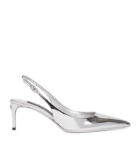 Dolce & Gabbana 60 Mirrored Leather Slingback Pumps