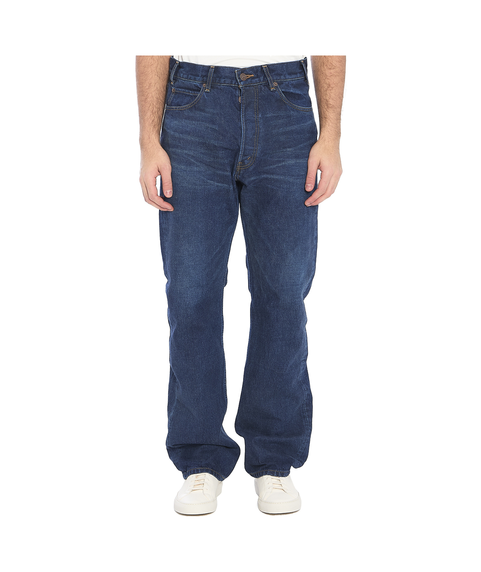 Celine Belt-loop Jeans In Blue
