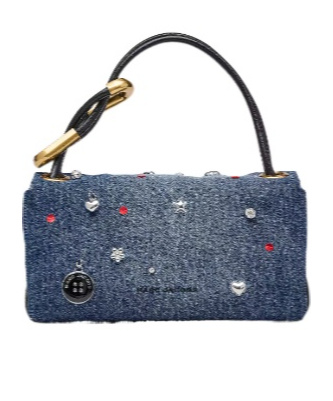 Marc Jacobs The Trinket Charm Denim Mini Dual Bag In Blue