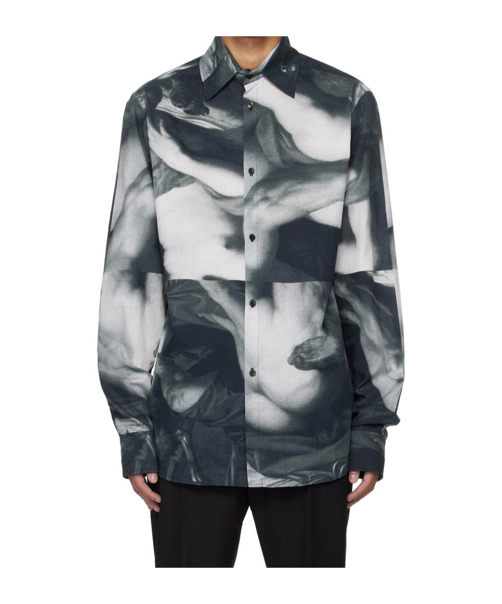 Egonlab Black Pointed Collar Shirt In Black