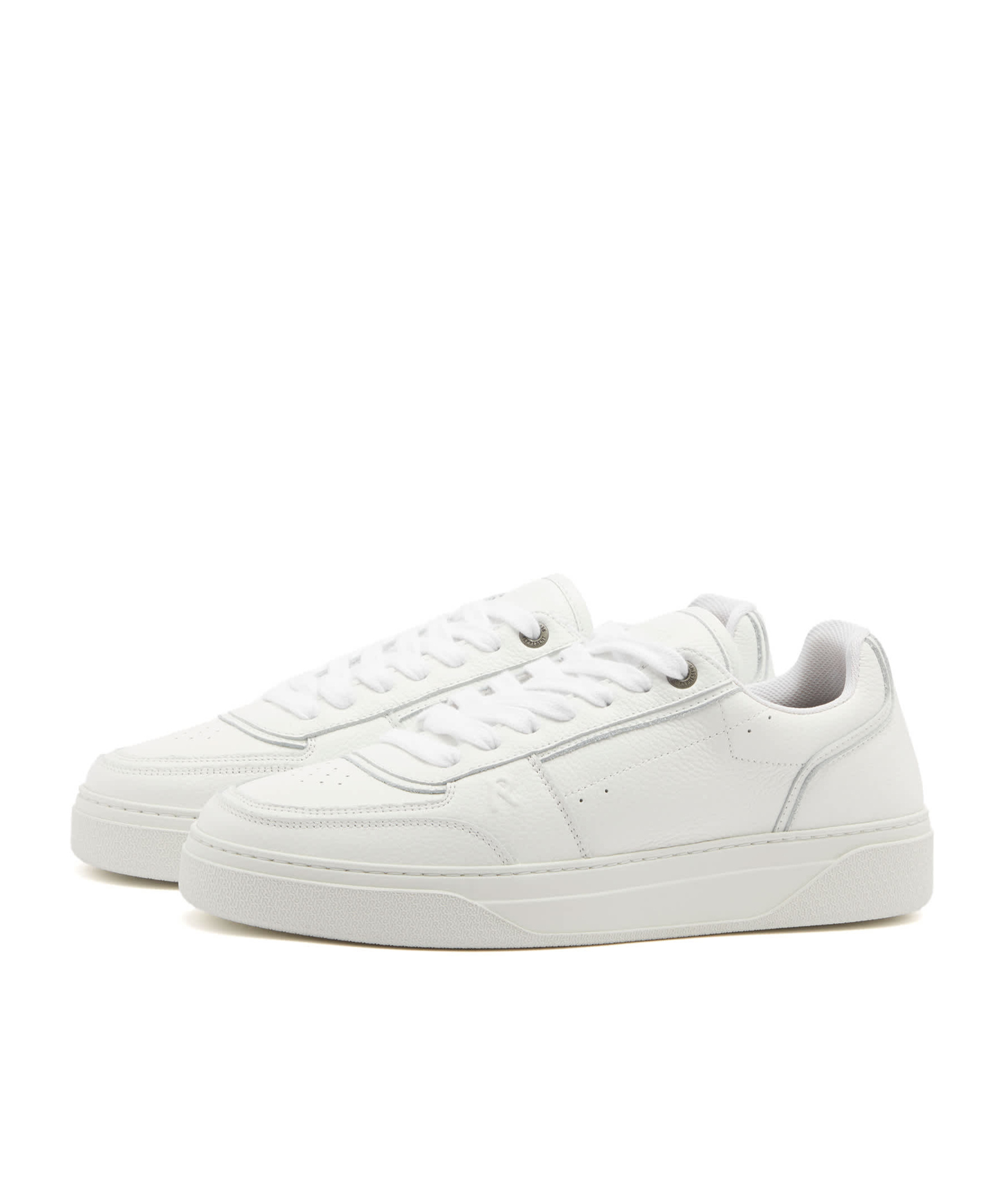 Represent Mens White Initial Leather Low-top Trainers In White