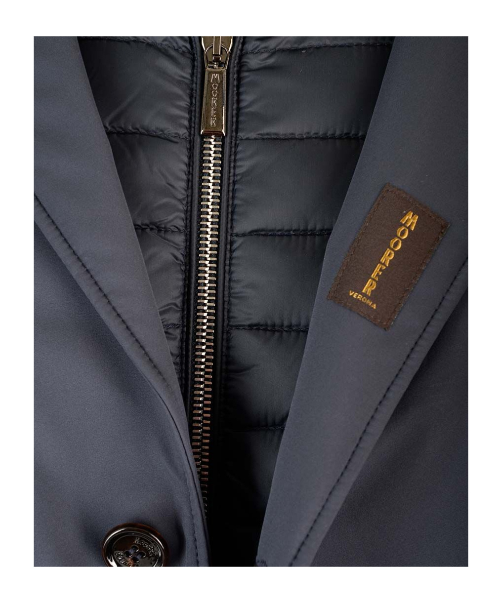 Moorer Redon-pum Coat In Blue