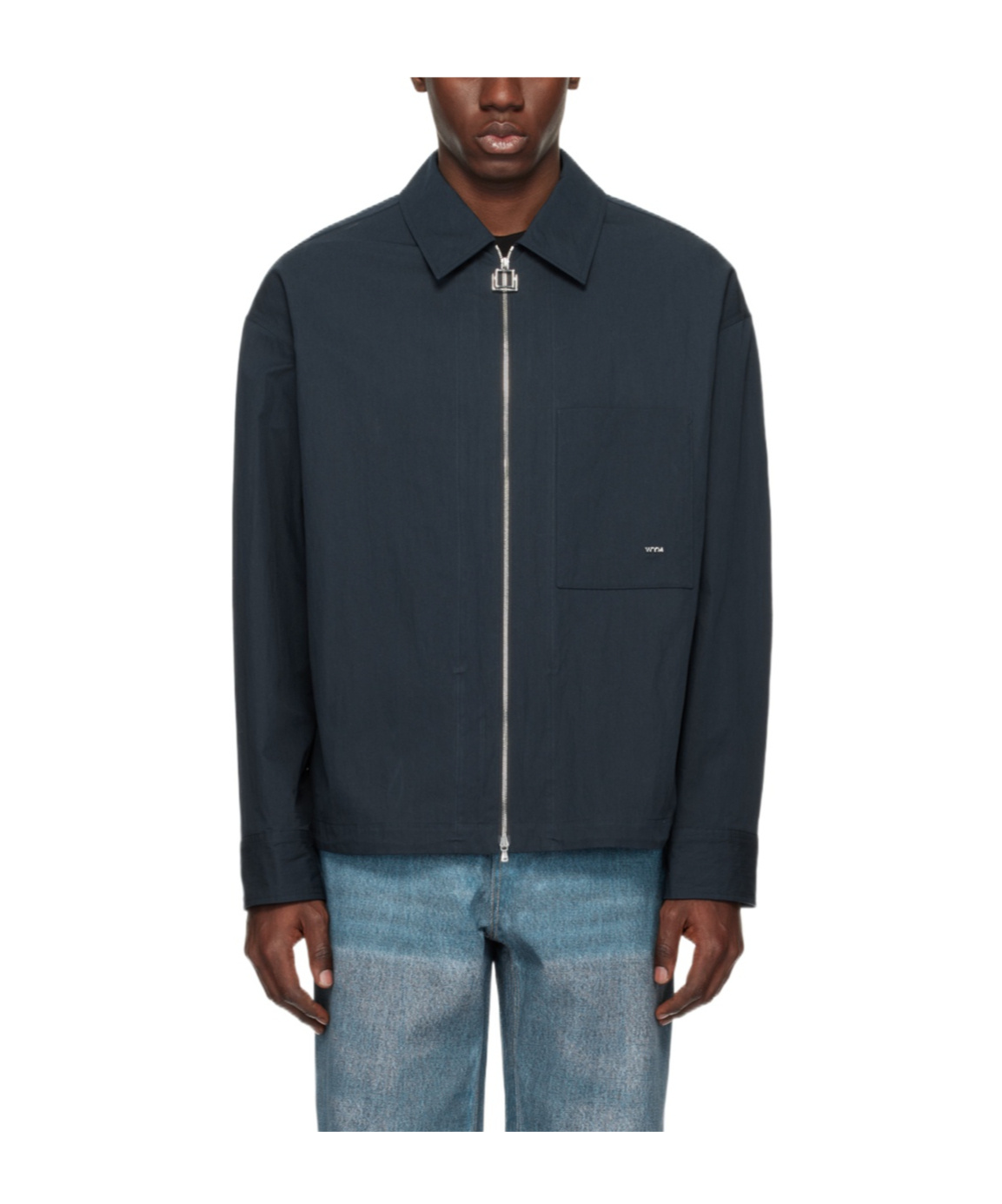 Wooyoungmi Navy Drawstring Shirt In Black