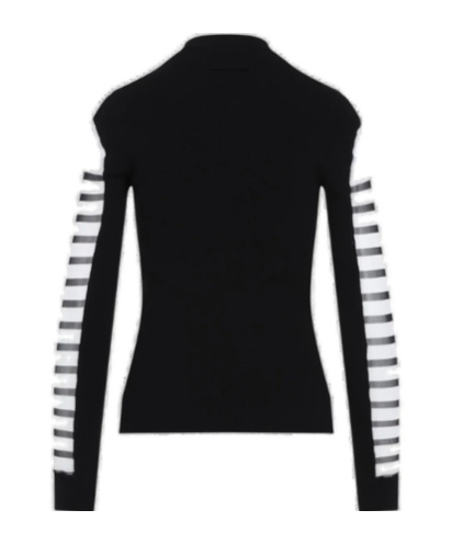 Jean Paul Gaultier Printed 'mariniere' Knit Pullover In White