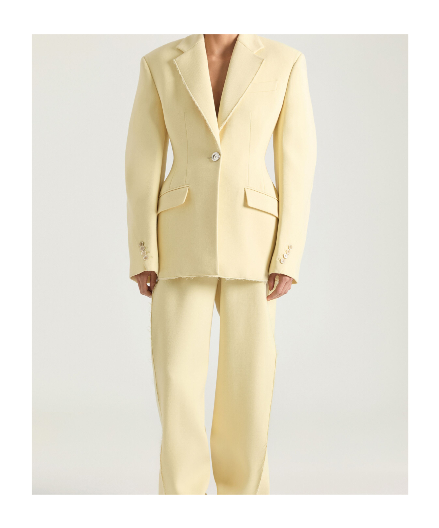 Givenchy Single-breasted Cocoon Jacket In Wool In Yellow