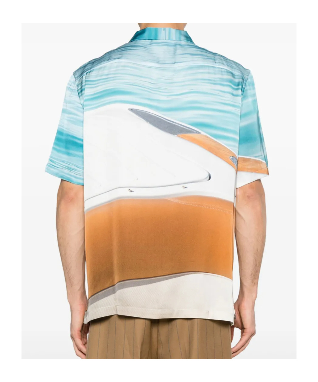 Blue Sky Inn Boat-print Satin Shirt