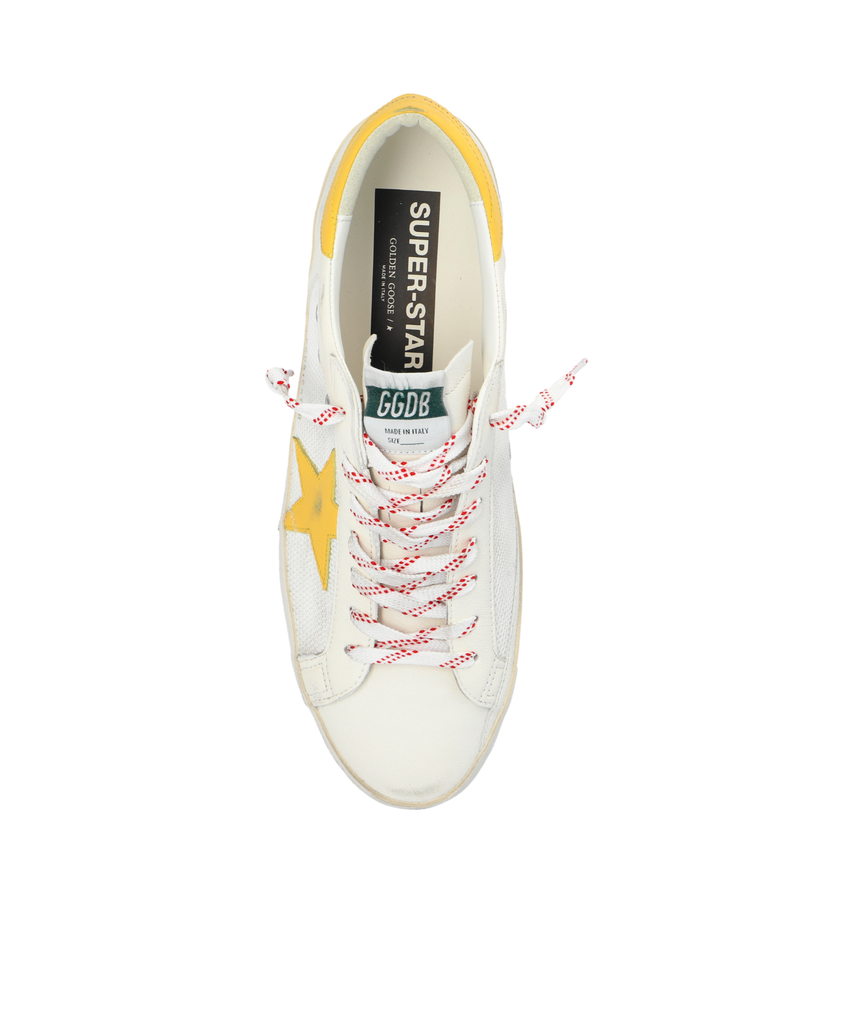 Golden Goose Patched Sneakers Featuring Perforated Star In White