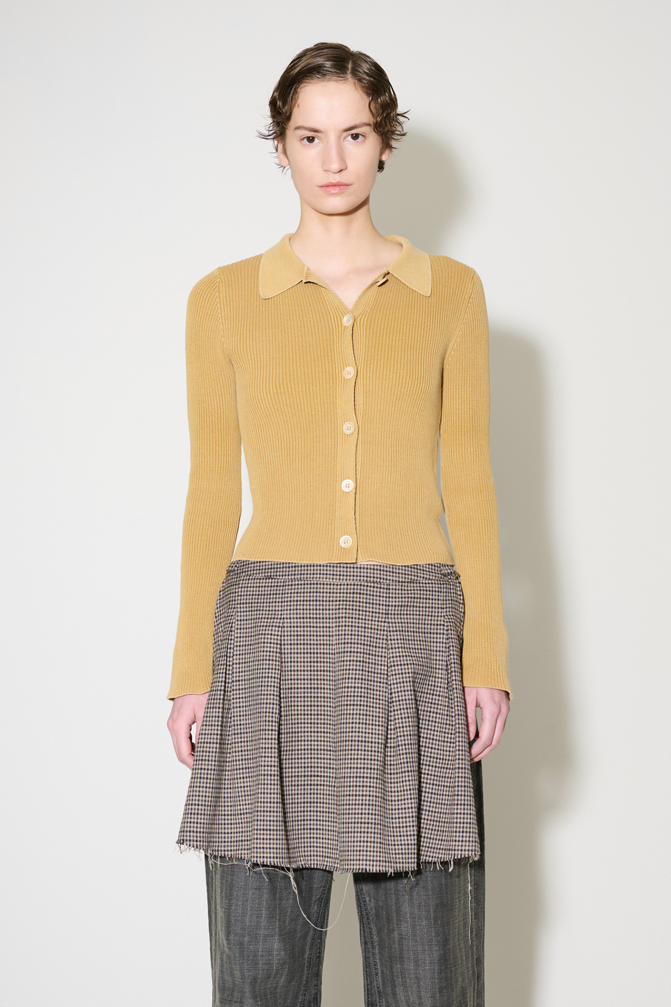 Our Legacy Sand-coloured Ribbed Cotton Cardigan In Nude