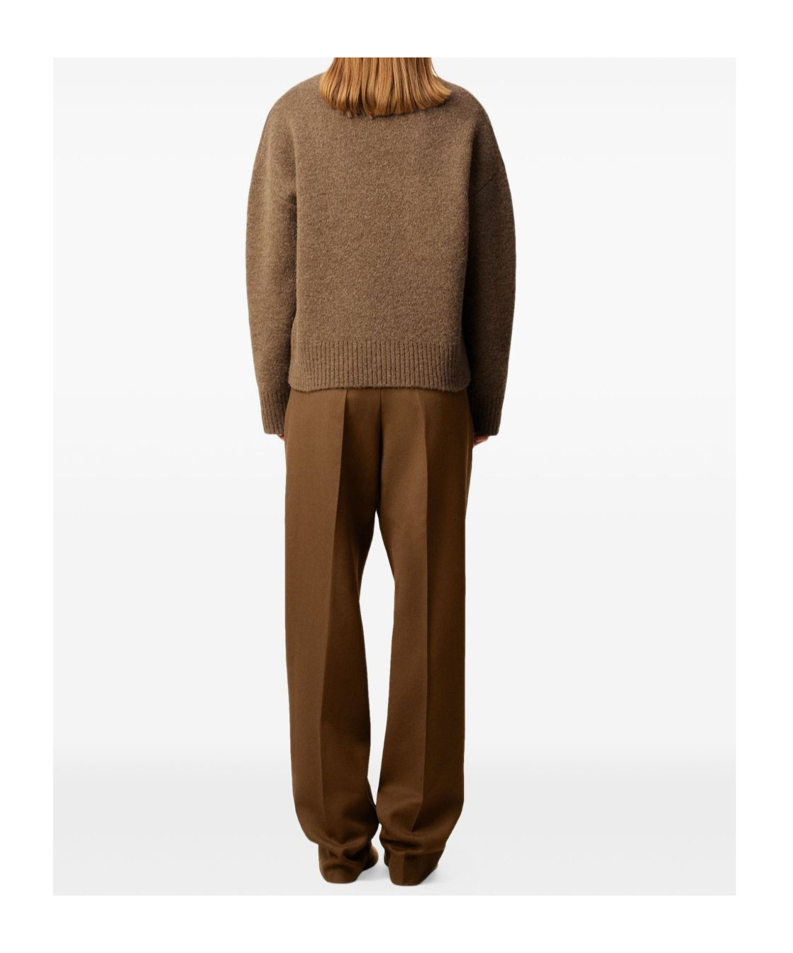Ami Alexandre Mattiussi Long-sleeved Sweater In Brown