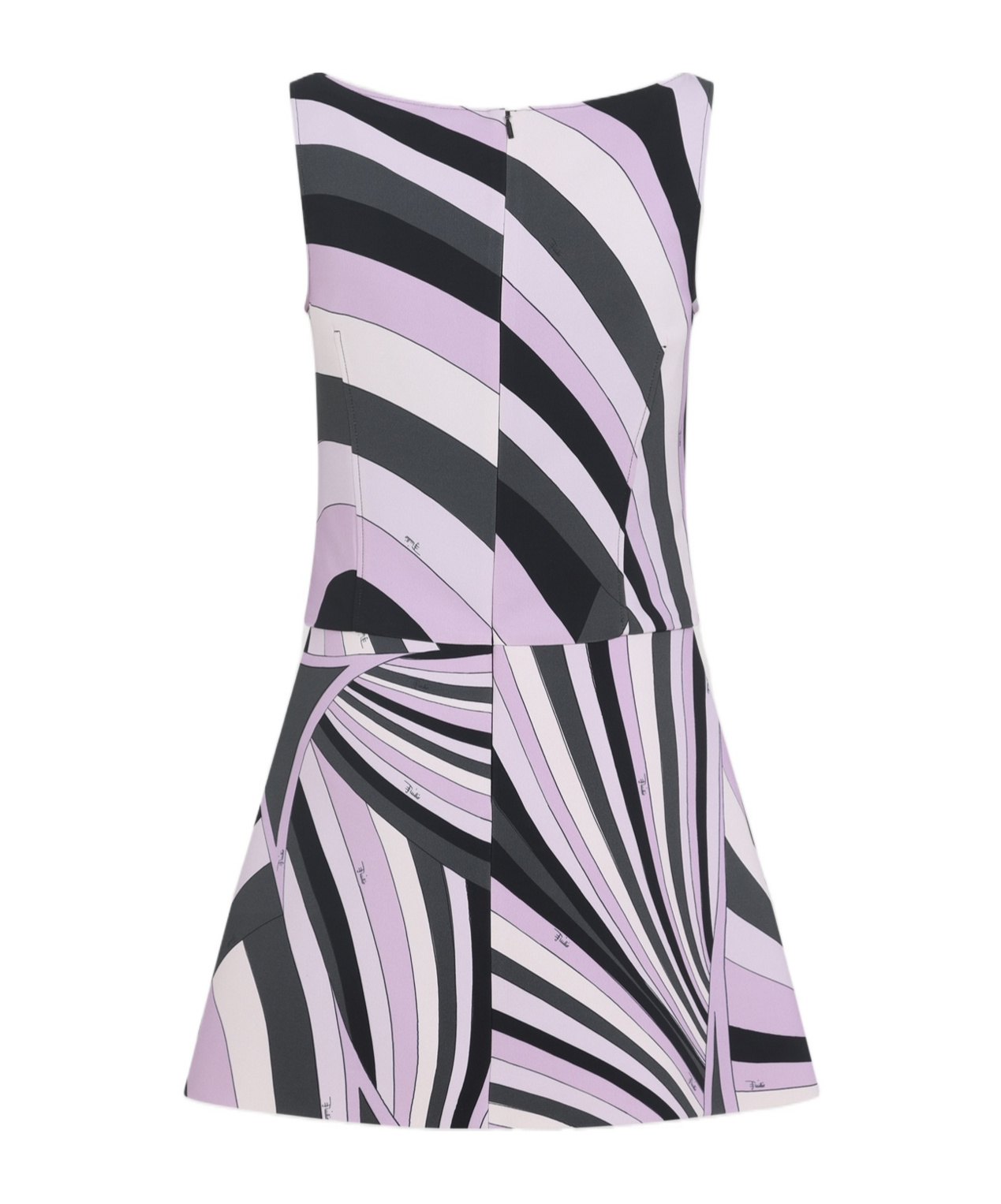 Pucci Backless Mini Dress Abstract Pattern In Purple
