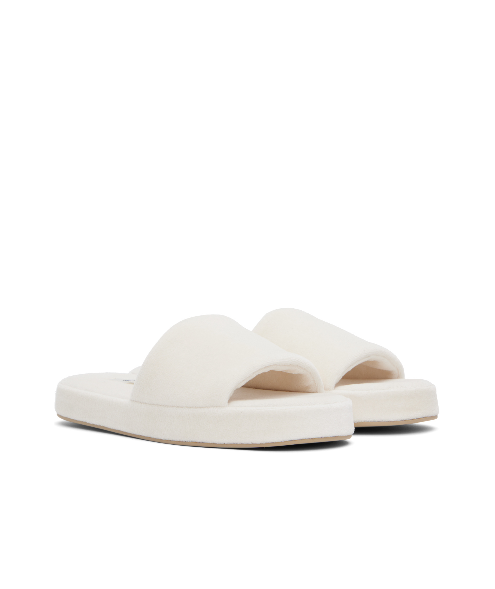 The Row Pillow Cozy Cotton Open-toe Slippers In White
