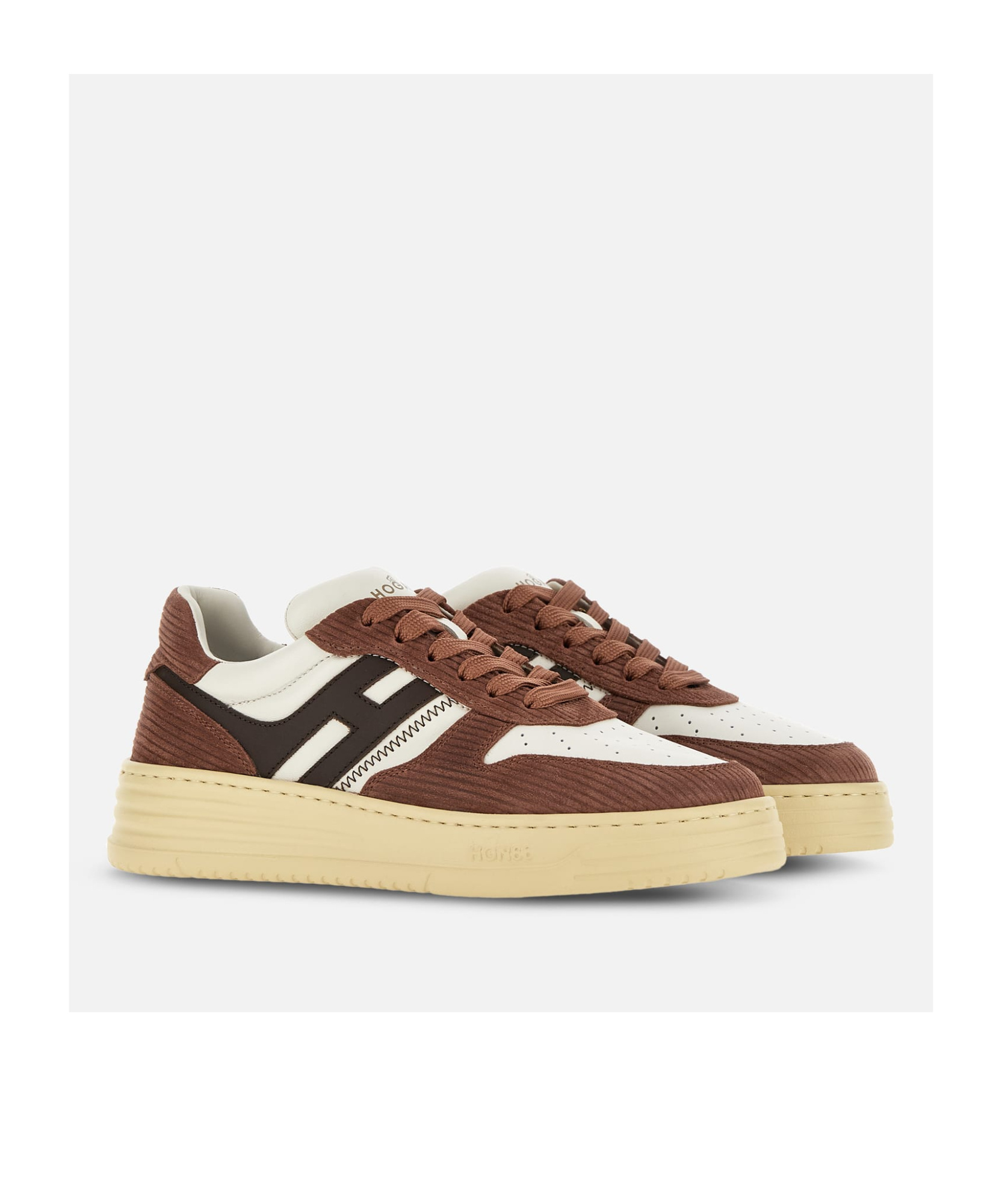 Hogan Sneakers H630 Brown In Leather In Nude
