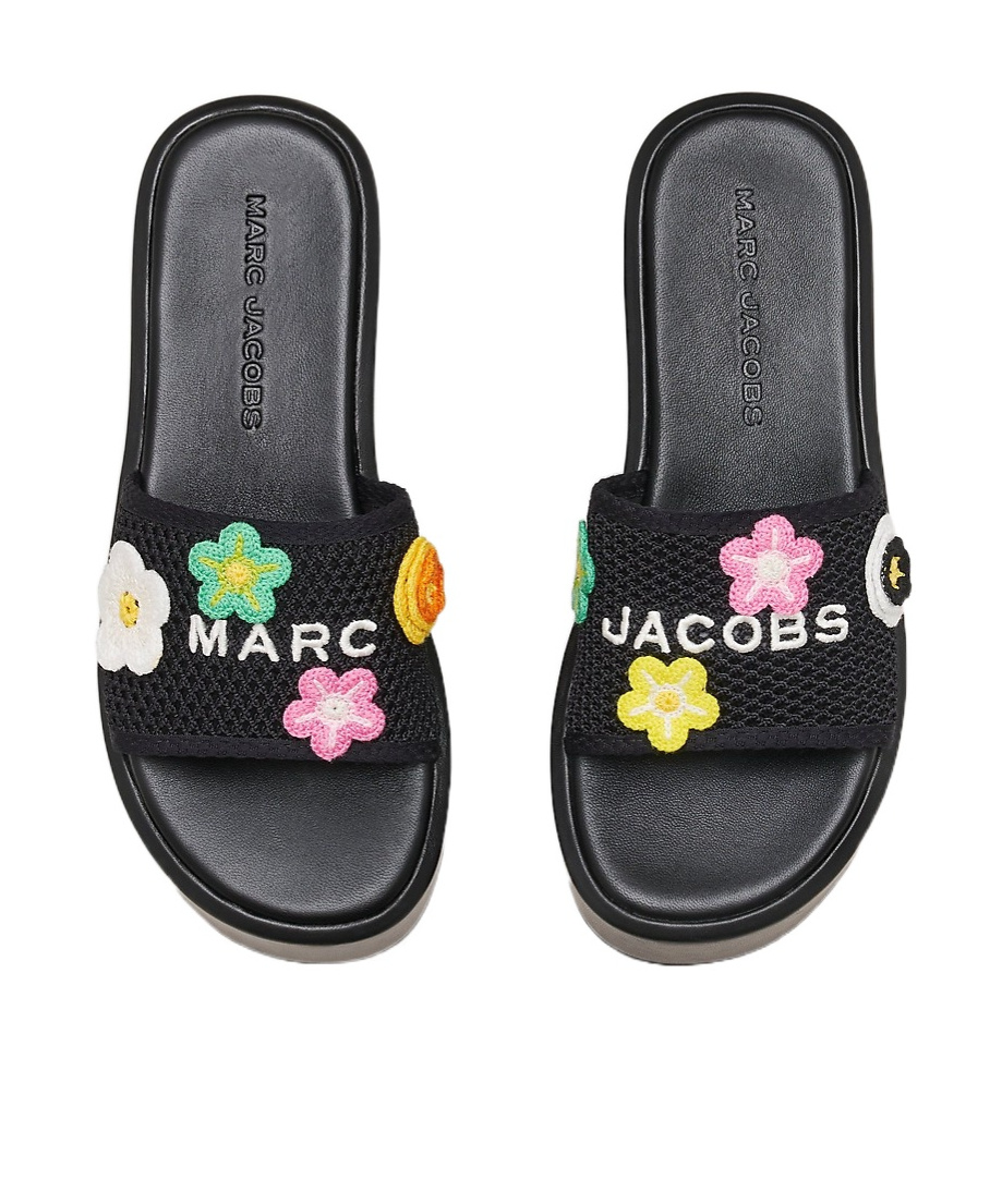 Shop Marc Jacobs The Quilted Denim Slides