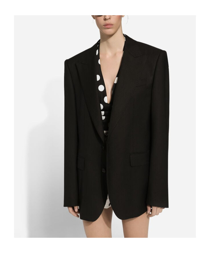 Dolce & Gabbana Single-breasted Virgin Wool Blazer In Black