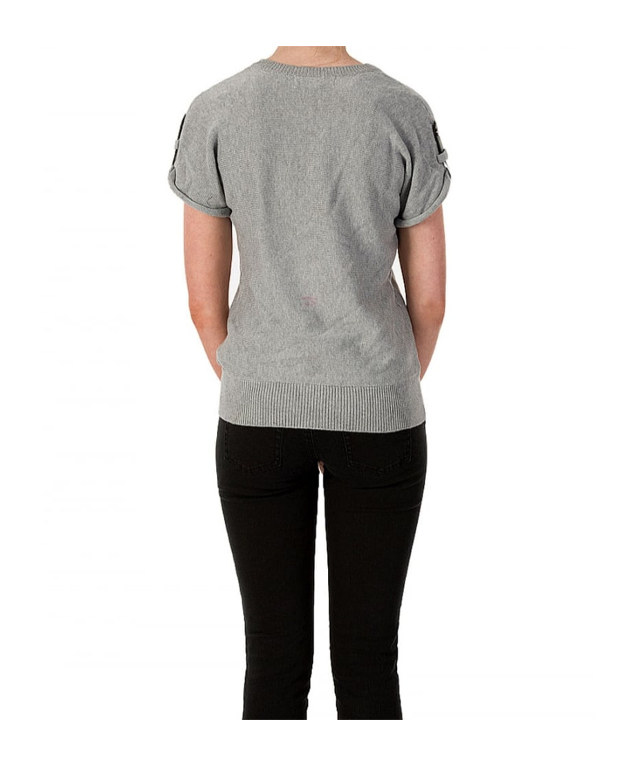 Michael Kors Short-sleeved V-neck Top In Gray