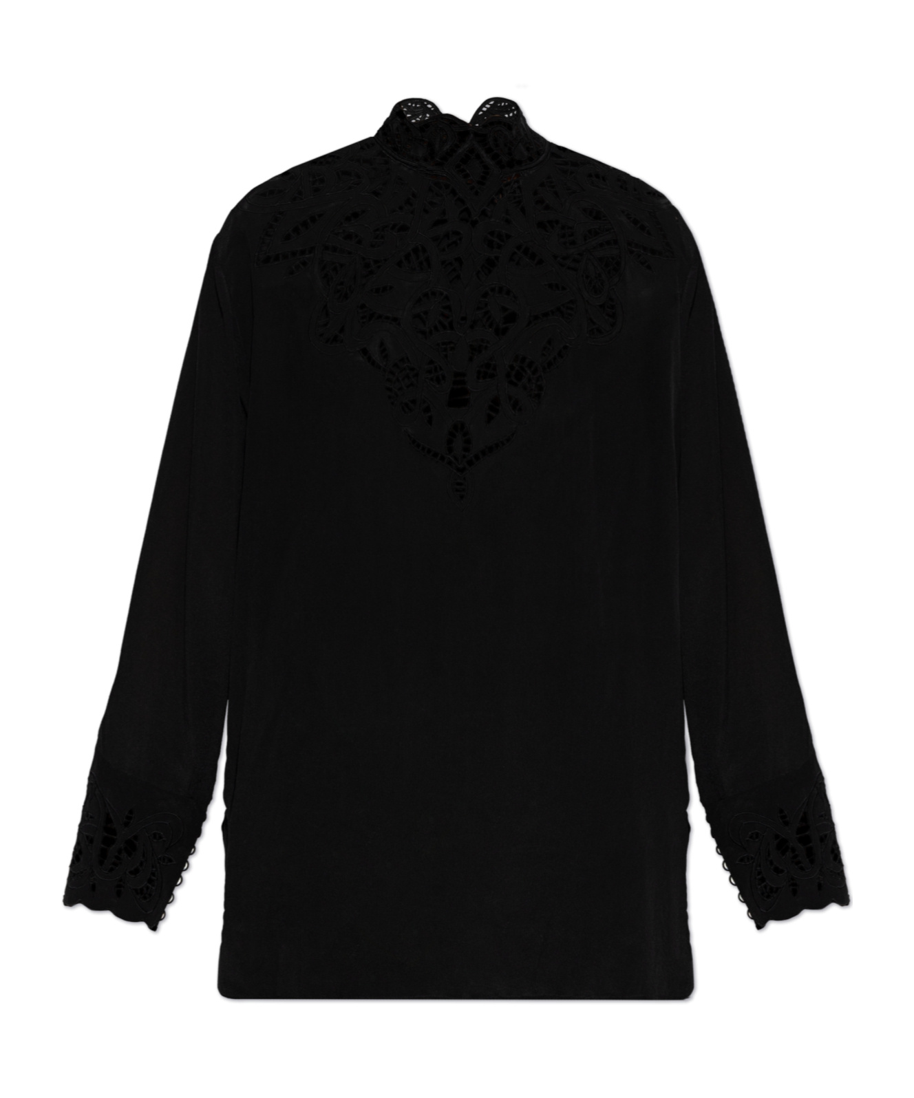 Etro Lace Detailed Long-sleeve Top In Black