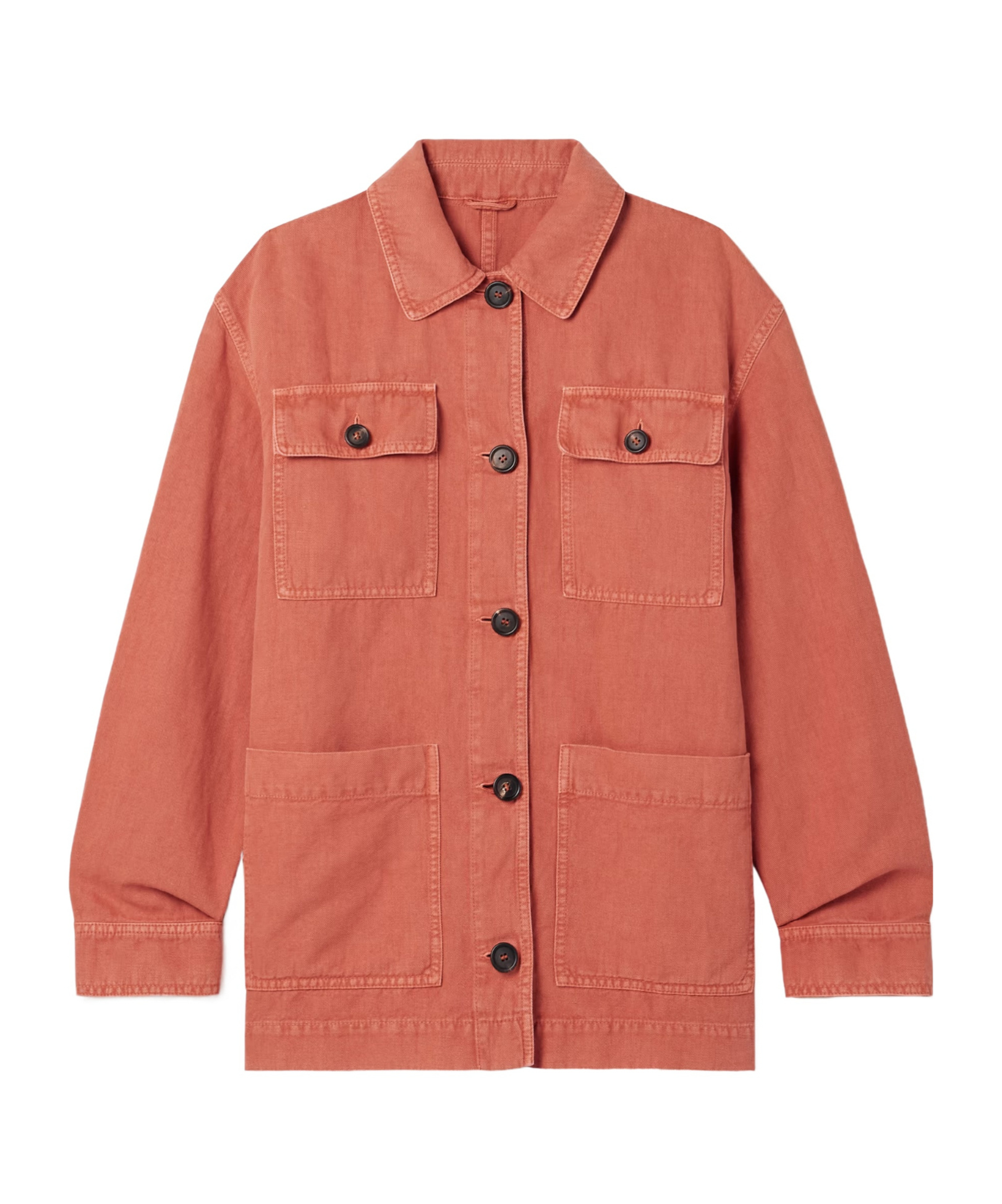 Brunello Cucinelli Cotton And Linen-blend Twill Jacket In Orange