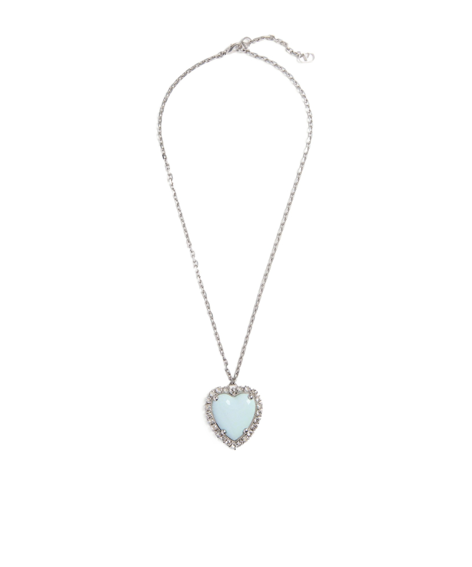Valentino Crystal-embellished Necklace In Gray
