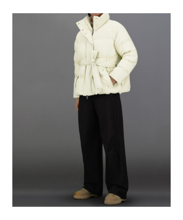 Herno Belted High Neck Puffer Jacket In White